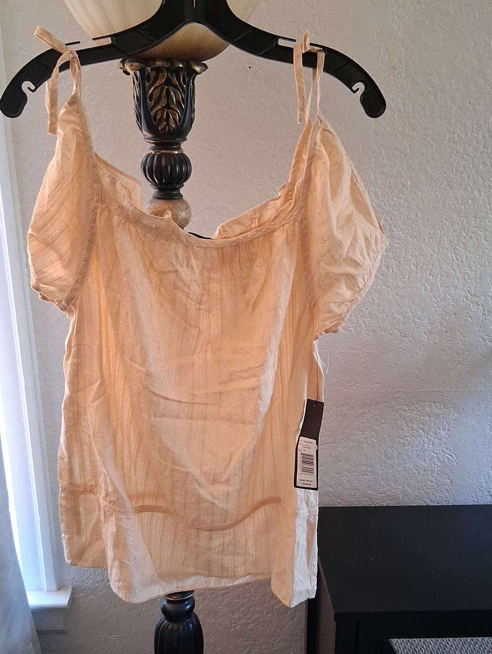 Marc by Marc Jacobs Peach Off-Shoulder Camisole with Tie Straps